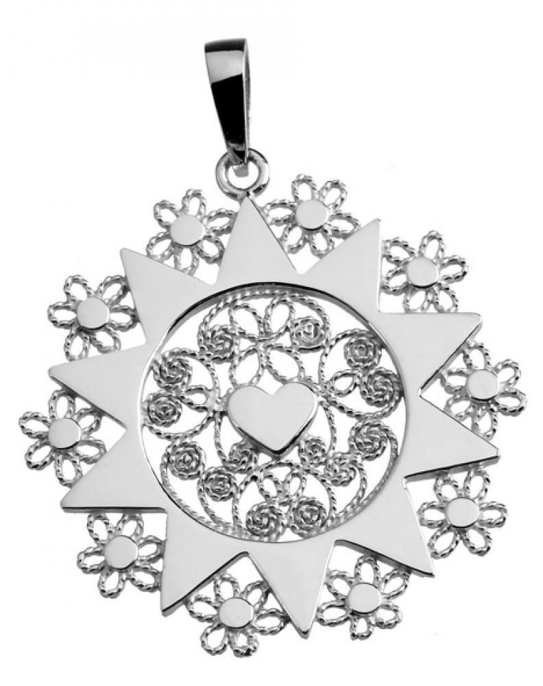 Ciondolo Presentosa Cod. P06A Argento 925‰ - diam. 3 cm